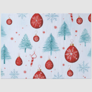 Christmas Trees Ornaments Snowflakes Christmas Tissue Paper