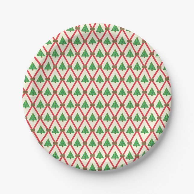Christmas Trees Paper Plate (Front)