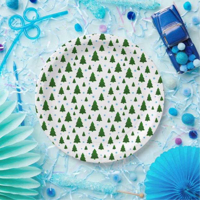 Christmas Trees Paper Plate (Party)
