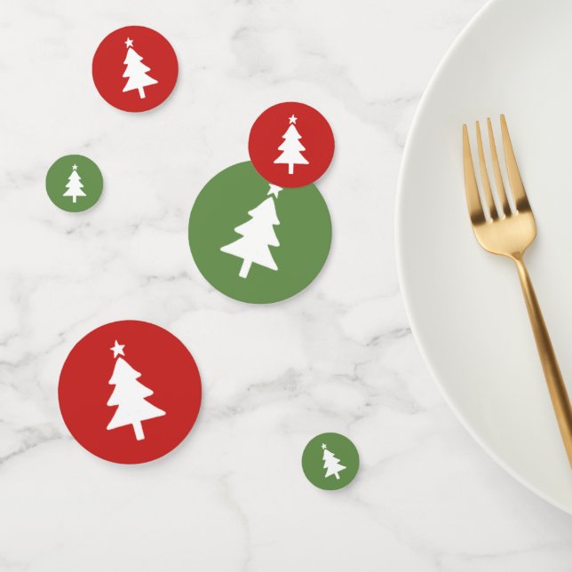 Christmas Trees Party Table Confetti | Red Green (Group)