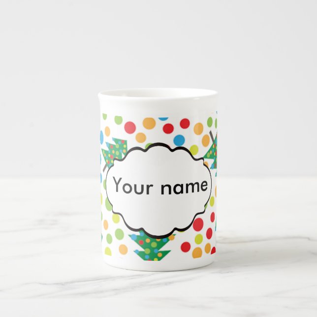 Christmas trees pattern bone china mug (Front)