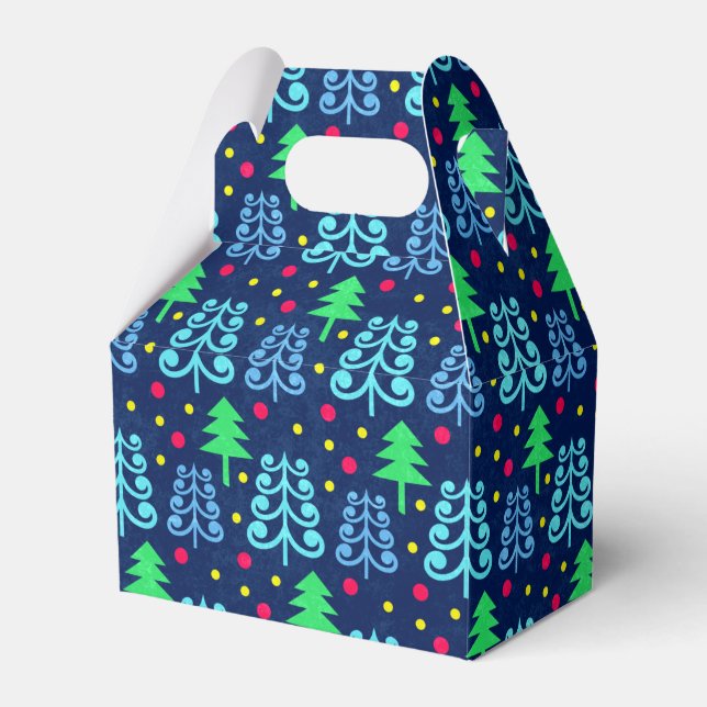 Christmas Trees Pattern Favour Box (Front Side)