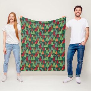Christmas Trees Pattern Fleece Blanket