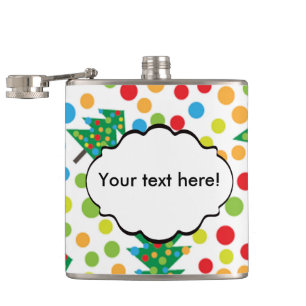 Christmas trees pattern hip flask
