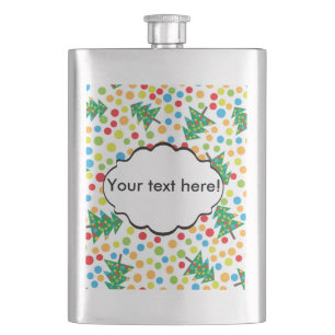 Christmas trees pattern hip flask