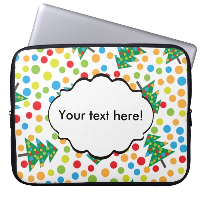 Christmas trees pattern laptop sleeve (Front)