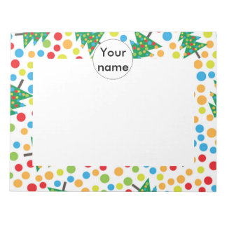 Christmas trees pattern notepad