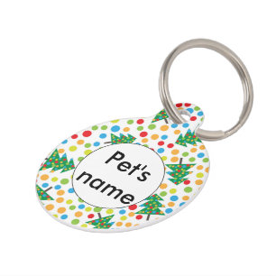 Christmas trees pattern pet tag