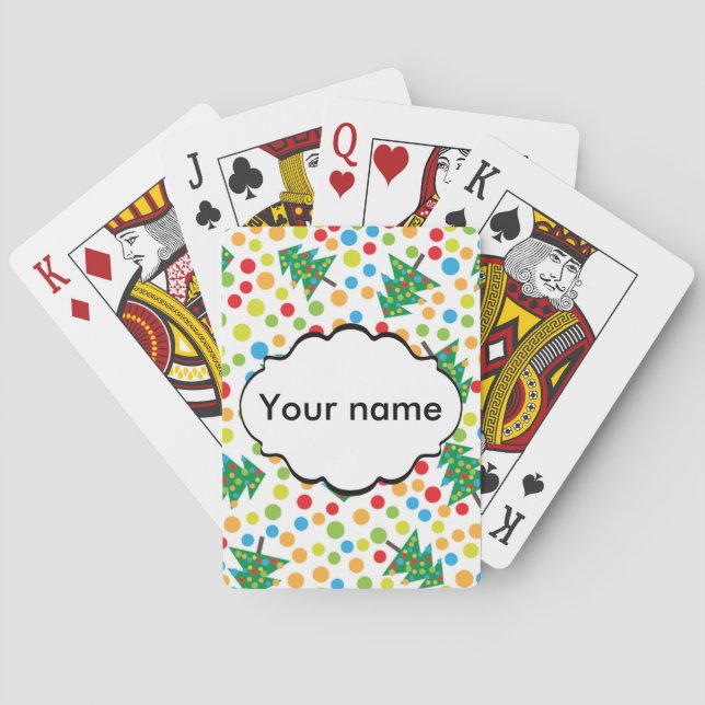 Christmas trees pattern playing cards (Back)