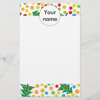 Christmas trees pattern stationery