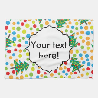 Christmas trees pattern tea towel