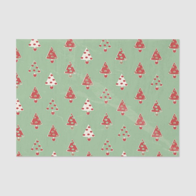 Christmas Trees Pattern Tissue Paper (Front)
