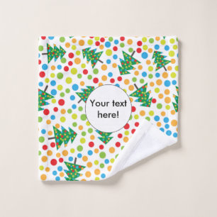 Christmas trees pattern wash cloth
