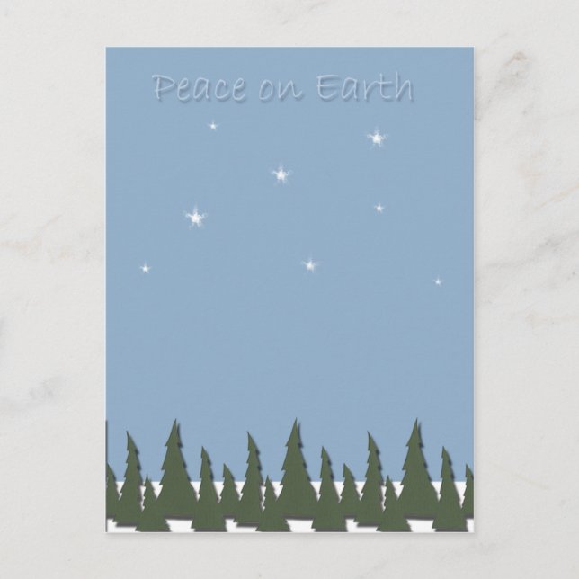 christmas trees peace on earth holiday postcard (Front)