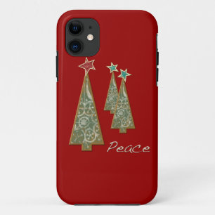 Christmas Trees-Peace/Red Case-Mate iPhone Case