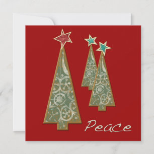 Christmas Trees-Peace/Red Invitation