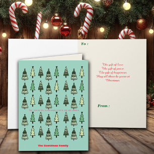Christmas Trees Personalise Name & Greetings Card