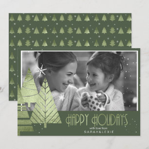 Christmas Trees Photo Template Green ID863
