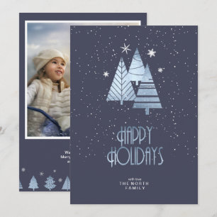 Christmas Trees Photo Template V2 Blue ID863