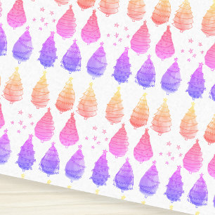 Christmas Trees Pink Tissue Paper