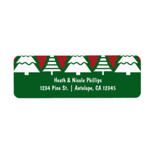 Christmas Trees Red & Green Holiday Address Labels