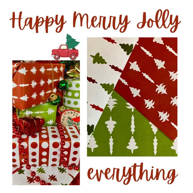 Christmas Trees Red White Green 3 Wrapping Paper Sheet (Creator Uploaded)