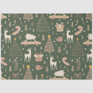 Christmas Trees Reindeer Candy Canes Christmas Tissue Paper