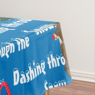 Christmas Trees Reindeer Candy Canes Tablecloth