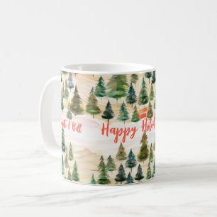 Christmas Trees Rustic Forest Coffee Mug