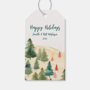 Christmas Trees Rustic Forest Gift Tags
