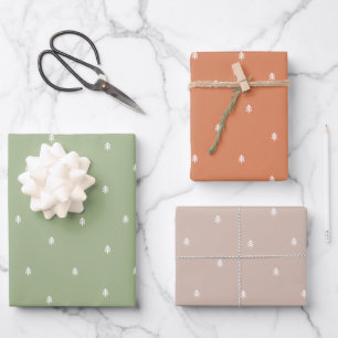 Christmas Trees Rustic Minimalist Scandinavian Wrapping Paper Sheet