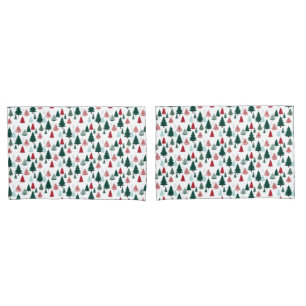 Christmas Trees Scandi Pine Forest Cosy Patterned Pillowcase