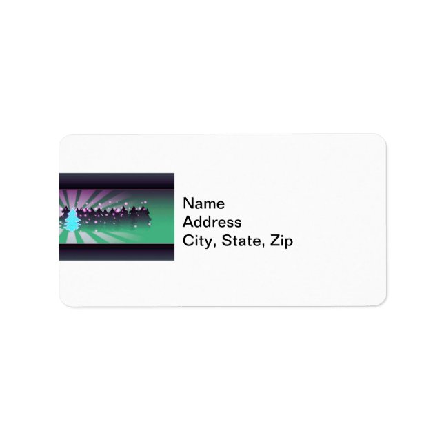 Christmas Trees Shades of Green Address Label (Front)