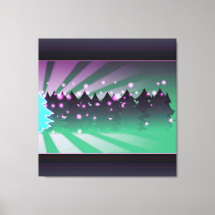 Christmas Trees Shades of Green Canvas Print