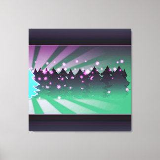 Christmas Trees Shades of Green Canvas Print