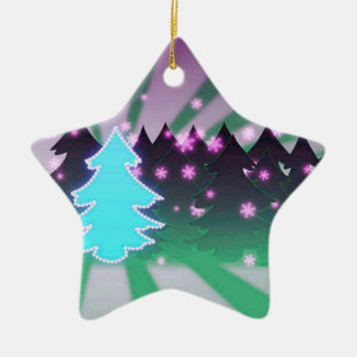 Christmas Trees Shades of Green Ceramic Tree Decoration