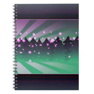 Christmas Trees Shades of Green Notebook