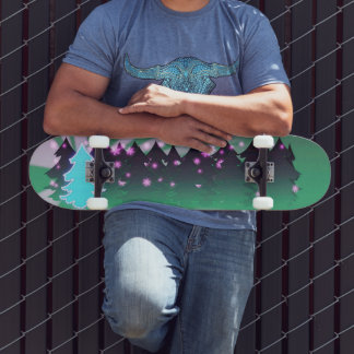 Christmas Trees Shades of Green Skateboard