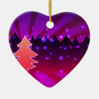 Christmas Trees Shades of Purple Ceramic Tree Decoration