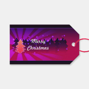 Christmas Trees Shades of Purple Gift Tags
