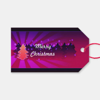 Christmas Trees Shades of Purple Gift Tags