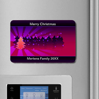 Christmas Trees Shades of Purple Holiday Flexible Magnet