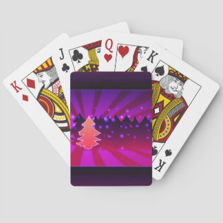 Christmas Trees Shades of Purple Playing Cards