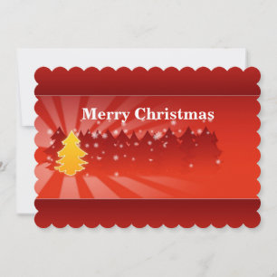 Christmas Trees Shades of Red Flat Card