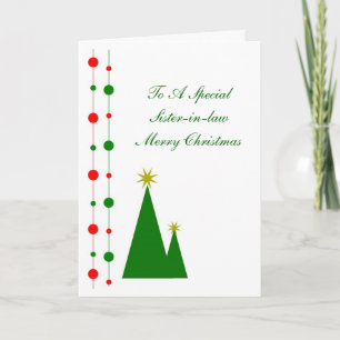 Christmas Trees Sister-in-Law Christmas Holiday Card