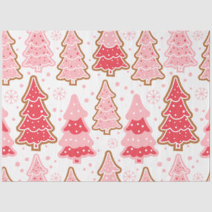 Christmas Trees & Snowflakes Pink Christmas Tissue Paper