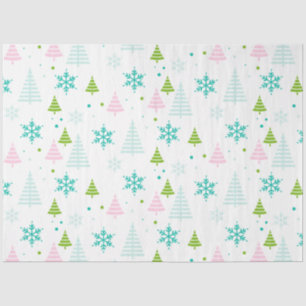 Christmas Trees Snowflakes White Christmas Tissue Paper