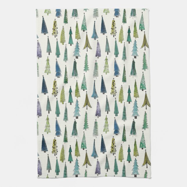 Christmas Trees Tea Towel (Vertical)