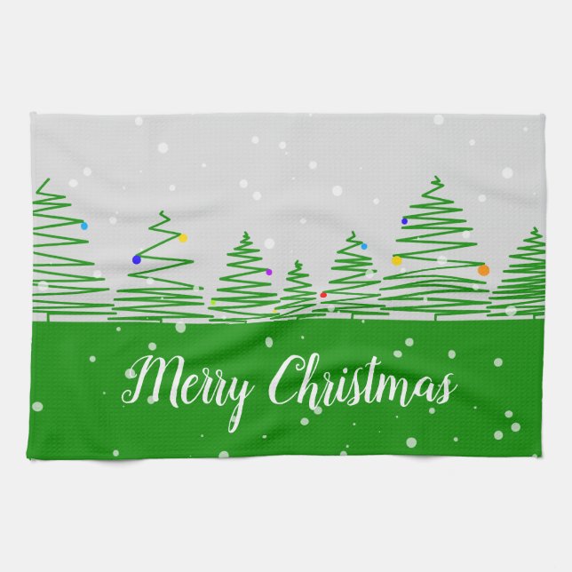 Christmas Trees Tea Towel (Horizontal)