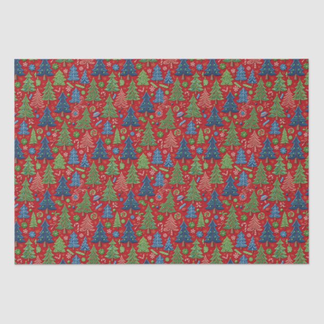 Christmas Trees Tissue Paper (Front)